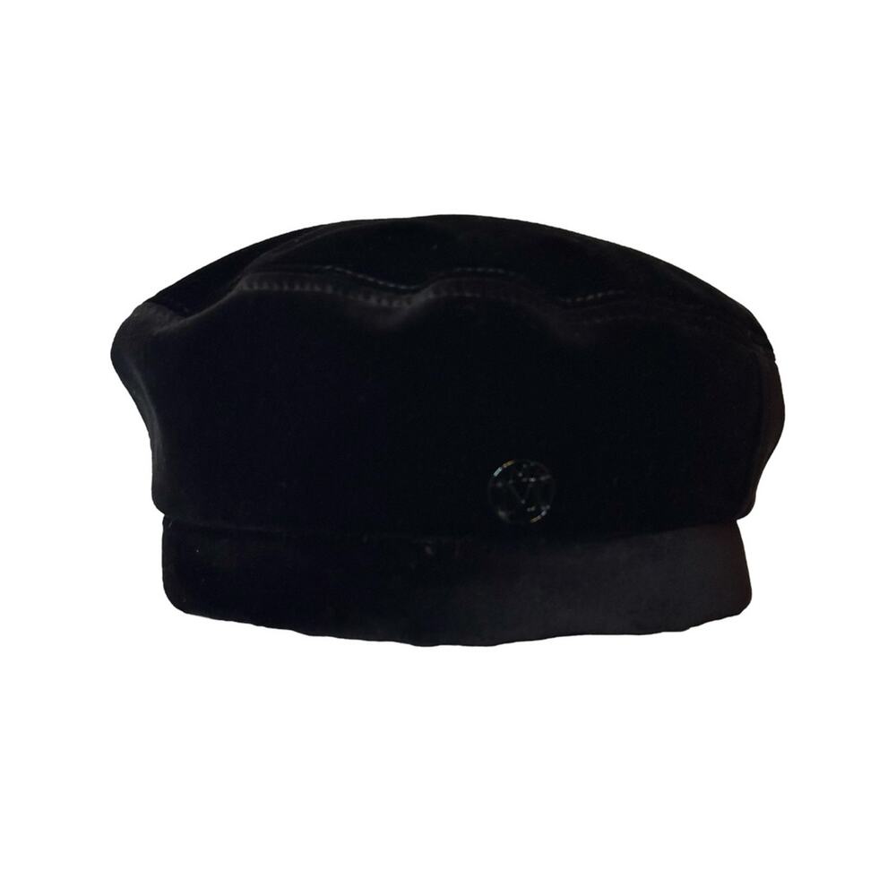 Maison Michel Paris New Billy Black Velvet Beret size M 58 cm Designer Hat
